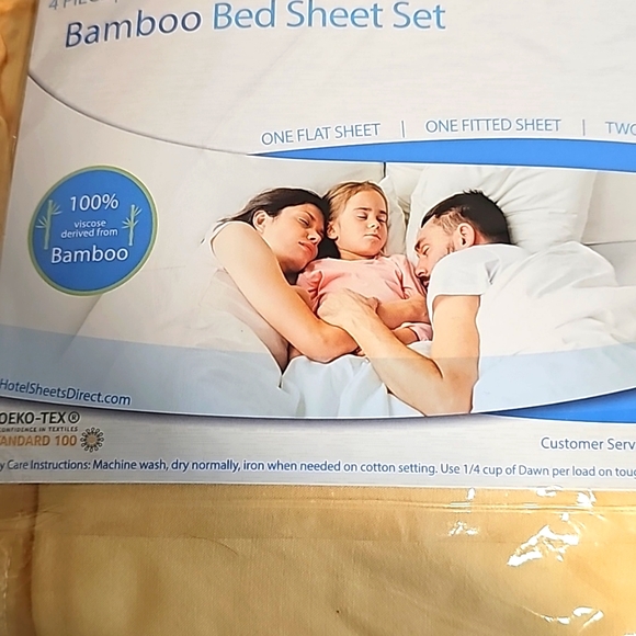 Hotel Sheets Direct 100% Bamboo Full Size Sheets, Mellow Yellow - Picture 2 of 2